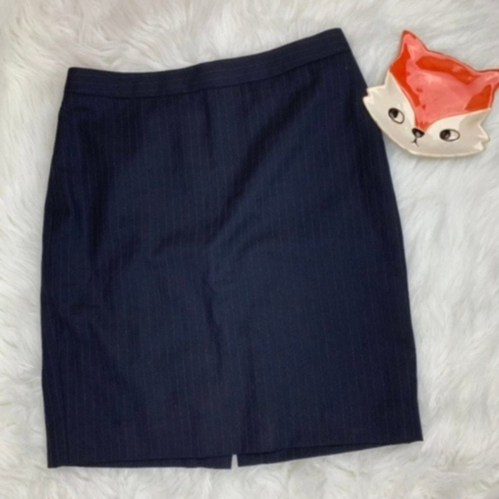 J Crew blue pinstripe No 2 pencil skirt size 4P